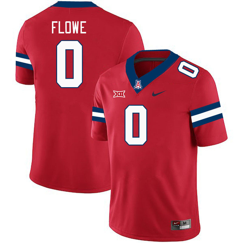 Men #0 Justin Flowe Arizona Wildcats Big 12 Conference College Football Jerseys Stitched-Red